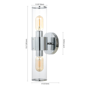 Quinn 15.5" Mid-Century Modern Iron/Acrylic LED Sconce - JONATHAN Y